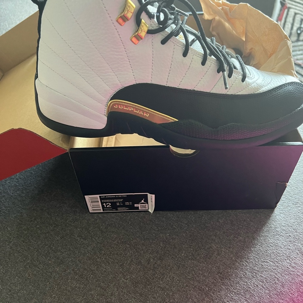 Jordan White and Black High-Top Sneakers